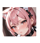 猫耳のピンク髪 ＆ 拗ね顔0（個別スタンプ：29）