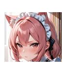 猫耳のピンク髪 ＆ 拗ね顔0（個別スタンプ：31）
