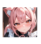 猫耳のピンク髪 ＆ 拗ね顔0（個別スタンプ：32）