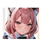 猫耳のピンク髪 ＆ 拗ね顔0（個別スタンプ：33）