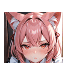 猫耳のピンク髪 ＆ 拗ね顔0（個別スタンプ：34）