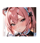 猫耳のピンク髪 ＆ 拗ね顔0（個別スタンプ：36）