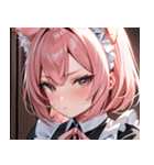 猫耳のピンク髪 ＆ 拗ね顔0（個別スタンプ：37）
