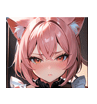 猫耳のピンク髪 ＆ 拗ね顔0（個別スタンプ：38）