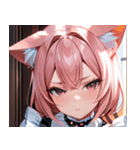 猫耳のピンク髪 ＆ 拗ね顔0（個別スタンプ：39）