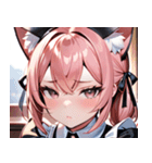 猫耳のピンク髪 ＆ 拗ね顔0（個別スタンプ：40）