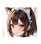 猫耳の茶髪 ＆ 優しい微笑み0（個別スタンプ：2）