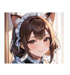 猫耳の茶髪 ＆ 優しい微笑み0（個別スタンプ：4）