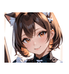 猫耳の茶髪 ＆ 優しい微笑み0（個別スタンプ：9）