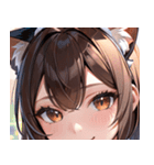 猫耳の茶髪 ＆ 優しい微笑み0（個別スタンプ：17）