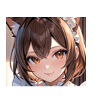 猫耳の茶髪 ＆ 優しい微笑み0（個別スタンプ：28）