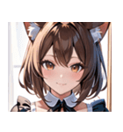 猫耳の茶髪 ＆ 優しい微笑み0（個別スタンプ：33）