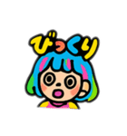 ポップな原宿っぽいカラーの派手なスタンプ（個別スタンプ：24）