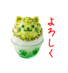 かき氷の猫、シャリシャリ一言（個別スタンプ：4）