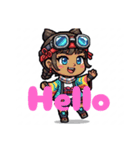 英語ドット絵スタンプ（個別スタンプ：1）