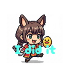 英語ドット絵スタンプ（個別スタンプ：19）
