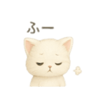 白い猫シリーズ日本語（個別スタンプ：3）