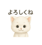 白い猫シリーズ日本語（個別スタンプ：14）