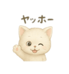 白い猫シリーズ日本語（個別スタンプ：24）
