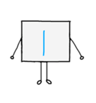 闇数字キャラ(みずいろ、きいろ)（個別スタンプ：1）