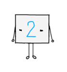 闇数字キャラ(みずいろ、きいろ)（個別スタンプ：2）