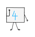 闇数字キャラ(みずいろ、きいろ)（個別スタンプ：4）