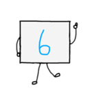 闇数字キャラ(みずいろ、きいろ)（個別スタンプ：6）