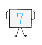 闇数字キャラ(みずいろ、きいろ)（個別スタンプ：7）