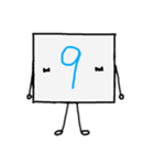 闇数字キャラ(みずいろ、きいろ)（個別スタンプ：9）