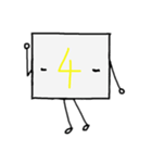 闇数字キャラ(みずいろ、きいろ)（個別スタンプ：14）