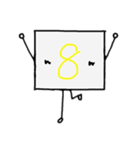 闇数字キャラ(みずいろ、きいろ)（個別スタンプ：18）