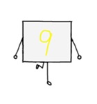 闇数字キャラ(みずいろ、きいろ)（個別スタンプ：19）