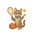 スポーツ好きのネコら。特にテニス。（個別スタンプ：7）