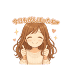 毎日だいすき♡あまあま彼女（個別スタンプ：32）