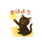 黒猫LaLaの毎日つかえるスタンプ（個別スタンプ：3）