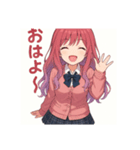 美少女スタンプシリーズ（桜坂桃）（個別スタンプ：1）