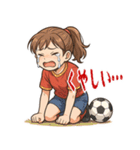 サッカー 女子 部活 スポーツ (小)（個別スタンプ：17）