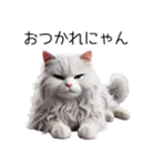 クールな白猫の日常スタンプ！3Dリアル（個別スタンプ：3）