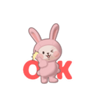 動く！ぬいぐるみうさぎ（個別スタンプ：3）