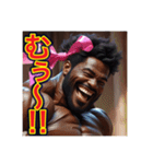 ※笑いながら〜怒る⁉︎マッチョの黒人男性（個別スタンプ：2）