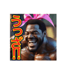 ※笑いながら〜怒る⁉︎マッチョの黒人男性（個別スタンプ：10）