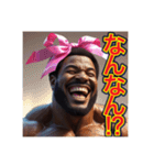 ※笑いながら〜怒る⁉︎マッチョの黒人男性（個別スタンプ：13）