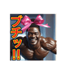 ※笑いながら〜怒る⁉︎マッチョの黒人男性（個別スタンプ：17）