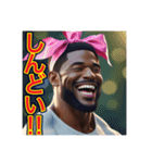 ※笑いながら〜怒る⁉︎マッチョの黒人男性（個別スタンプ：28）