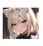猫耳のプラチナブロンド ＆ 甘え顔0（個別スタンプ：1）