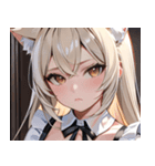 猫耳のプラチナブロンド ＆ 甘え顔0（個別スタンプ：3）