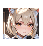 猫耳のプラチナブロンド ＆ 甘え顔0（個別スタンプ：4）