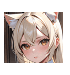 猫耳のプラチナブロンド ＆ 甘え顔0（個別スタンプ：12）