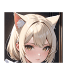 猫耳のプラチナブロンド ＆ 甘え顔0（個別スタンプ：19）
