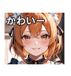 猫耳のオレンジ髪 ＆ 元気な笑顔（個別スタンプ：16）